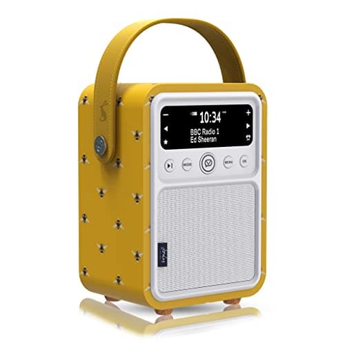 Image of Joules Portable DAB Radio Alarm Clock - VQ Monty DAB+, FM Digital Radios with Bluetooth - Rechargeable Radios with Bluetooth Speaker - Dual Alarm Dab Radio Mains Powered - Bees