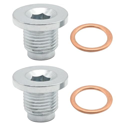 Image of Ollanoos 2Pcs 11137546274 Oil Sump Plug Car Oil Drain Screw Engine Oil Drain Plug with Sealing Ring Replacement for BMW Mini R56 R55 R57 R58 R59 Replacement for 11137585928
