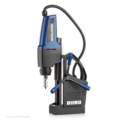 Image of Evolution Power Tools EVOMAG42 Magnetic Drill Industrial Steel Mag Drill | Heavy-duty Fabrication, Strong Magnetic Adhesion, Integrated Coolant System, Includes Carry Case | 42 mm 1200 W Motor (240 V)
