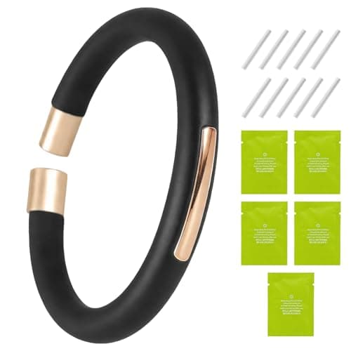 Image of Anti Mosquito Bracelets, Refillable Insect Repellent Bracelet with 10 Essential Oil Refills, Long-Lasting Protection, Mosquito Repellent Bracelets for Adults Camping Hiking Garden Holiday