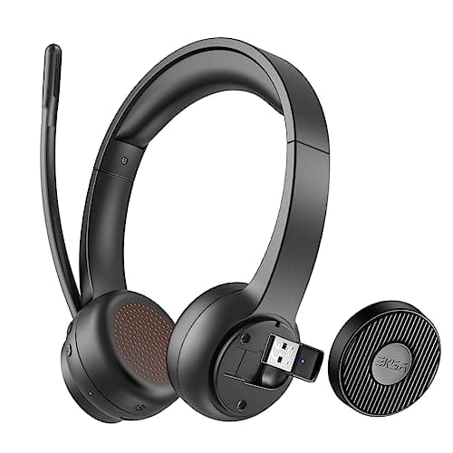 Image of EKSA H16 Bluetooth HeadSet V5.2, Wireless Headset with Microphone Noise Canceling & USB Dongle, 55Hrs Playtime, Mic Mute, for Office/Call Center/Zoom/Teams