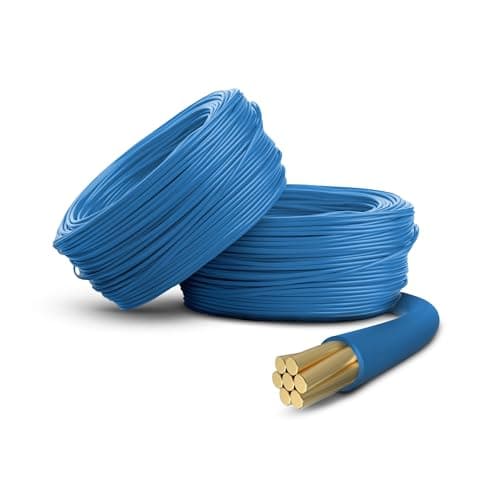 Image of Primes DIY 1.5mm Single Core Conduit Cable, 6491X Copper PVC Earth Wire, BASEC Approved – Blue Neutral (5 Meter)