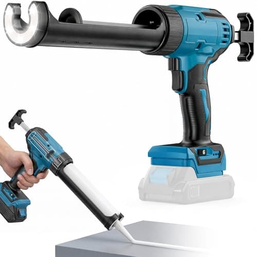 Image of Electric Cordless Caulking Gun Compatible with Makita 18-20V Batteries, with LED Light, 6 Adjustable Speeds Silicone Gun for Filling, Sealing, Work for 10oz/300ml Cartridge