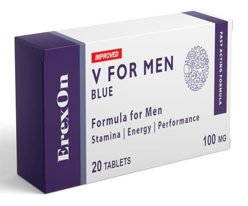 Image of ErexOn V for Men - 20 Blue Tablets - Herbal Supplement for Men - Strong Effect - Mens Health Support Tablets - Performance & Enhancement - Maca, Glycine, Korean Ginseng and Zinc