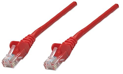 Image of Intellinet Network Patch Cable, Cat5e, 3m, Red, CCA, U/UTP, PVC, RJ45, Gold Plated Contacts, Snagless, Booted, Polybag