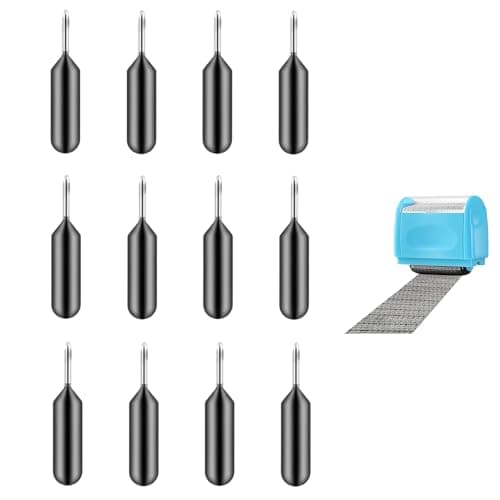 Image of 12-Pack Ink Refill Cartridges for Address Blocker Roller Stamps – Identity Theft Protection & Confidential Document Stamp Ink Replacement – Compatible with Data Defender Roller Stamps, Black