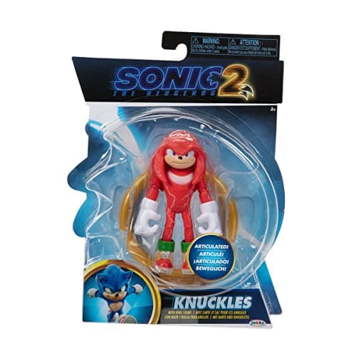 Image of Sonic The Hedgehog 2 Movie 41496 Articulated Figurine 10 cm Knuckles Character + Card and Bag for Rings