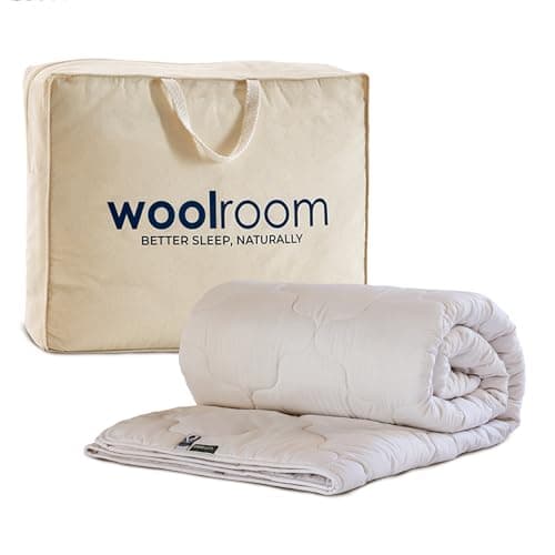 Image of WOOLROOM Classic British Wool Duvet Double 2-5 Tog, Lightweight - Natural Traceable Certified Anti Allergy Heat Regulating Bed Bug Resistant - Perfect for Hot Sleepers Warm Nights - W200 x L200cm