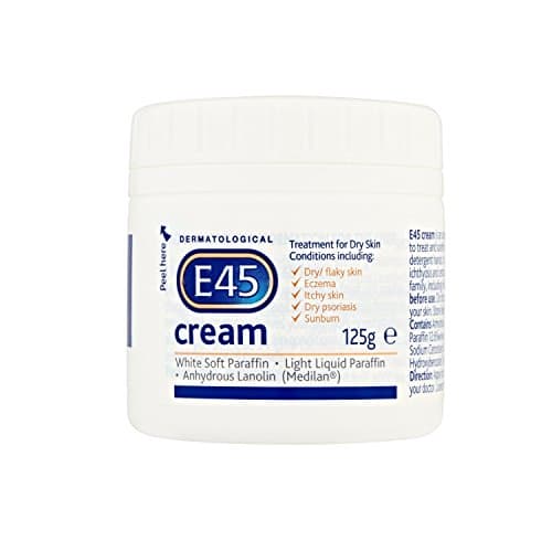 Image of E45 Cream 125 g Moisturiser for Dry Skin and Sensitive Skin - Emollient Body Cream to Soothe Dry and Irritated Skin - Itchy Skin,Face Cream and Non-Greasy Hand Cream (Pack Of 3)