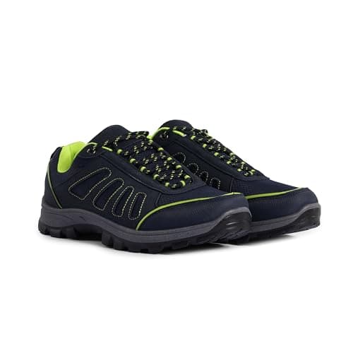 Image of London Shoe Co Men’s Outdoor Walking Shoes | Durable Lace-Up Trail Trainers with Grip Sole – Lightweight Everyday Footwear (Navy, UK11)