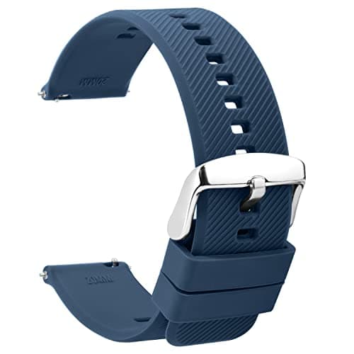 Image of TStrap Silicone Watch Straps 22mm - Quick Release Watch Bands Soft Rubber Blue - Waterproof Military Watch Strap for Men Women - for Smartwatches Straps Replacement