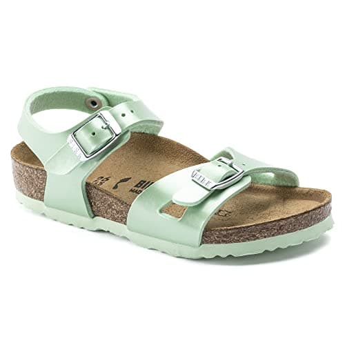 Image of Birkenstock Arizona Boa Leather Sandals, Bf Electric Metallic Mineral, 8-8.5 Narrow Big Kid