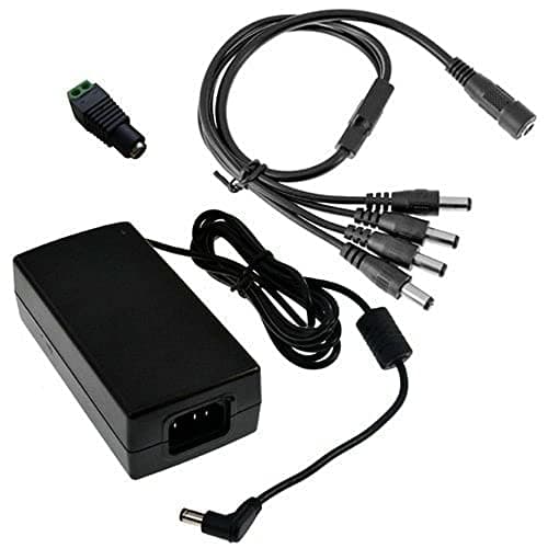 Image of BW 12V 5A 60W DC Power Supply with a 4 Way CCTV Power Splitter Cable for CCTV Cameras,LED Srip Light (Alternative Power Supply, Power Cord not Included）