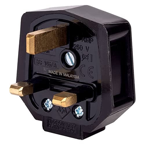 Image of MK (Electric) Duraplug 13 Amp Rubber Plug Fitted with 13A Fuse, Black,PF133BLK