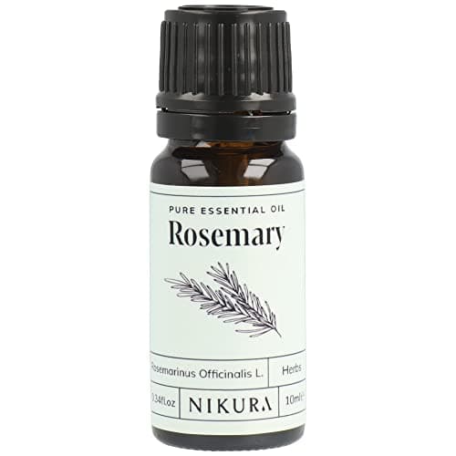 Image of Nikura Rosemary Essential Oil - 10ml | Rosemary Oil for Hair Growth, Beard, Candles | Use in Aromatherapy Diffuser | Vegan, 100% Pure