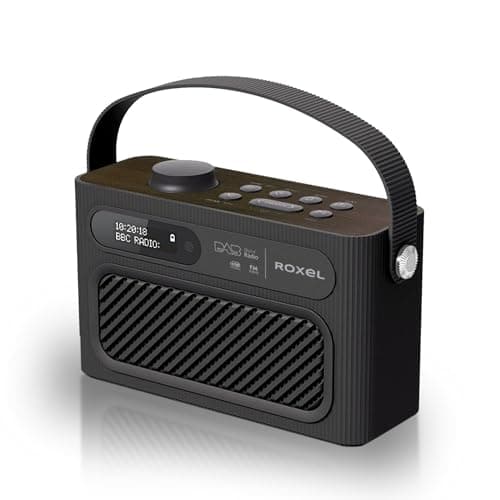 Image of Roxel RDR-40 Stereo DAB/DAB+ Digital and FM Radio Portable Wireless Speaker with Dual Alarm Clock Function, USB & Micro SD MP3 Playback Function, 3.5mm Headphone Output (Black)