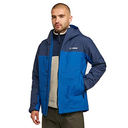 Image of Men’s Stormcloud Prime Insulated Jacket with Adjustable Hood & Hydroshell Technology, Waterproof, Breathable & Windproof Raincoat (UK, Alpha, XL, Regular, Regular, Blue)
