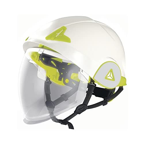 Image of Delta Plus Onyx2 Twin Shell Safety Helmet Hard Hat Integral Visor ARC Flash,White,53 - 63 centimeters