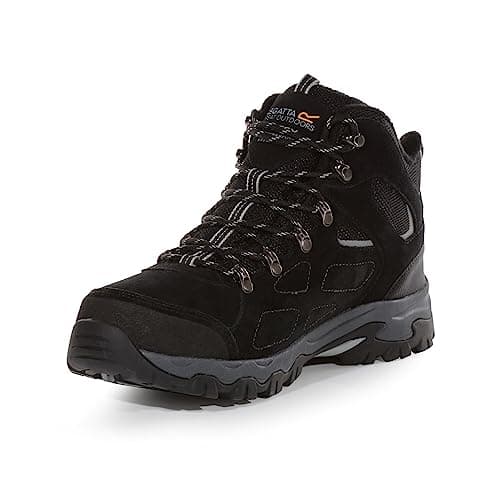 Image of Regatta Mens Tebay Thermo Waterproof Suede Walking Boots (7 UK) (Black/Light Grey)