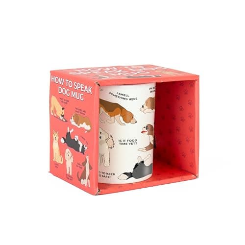 Image of Gift Republic How to Speak Dog Mug – Cute Ceramic Coffee Cup for Dog Lovers – Fun Canine Body Language Guide – Gift-Boxed Novelty Mug, White