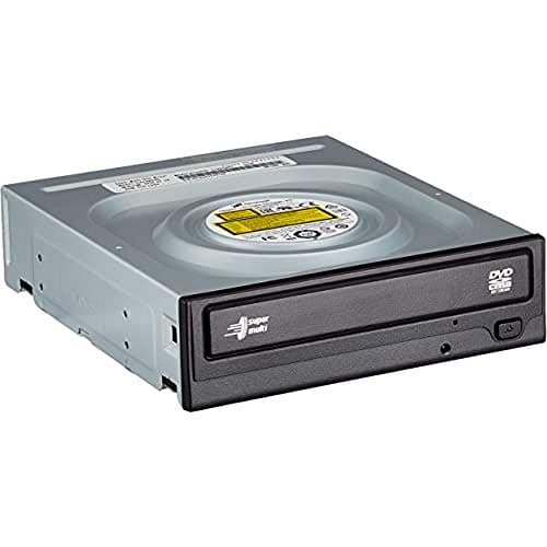 Image of Hitachi-LG GH24 Internal DVD Drive, DVD-RW CD-RW ROM Rewriter for Laptop/Desktop PC, Windows 10 Compatible, M-Disc Support, 24x Write Speed (Bare Drive) - Black