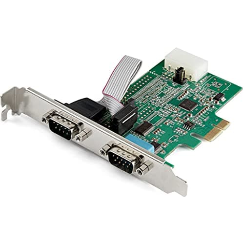 Image of StarTech.com 2-port PCI Express RS232 Serial Adapter Card - PCIe RS232 Serial Host Controller Card - PCIe to Dual Serial DB9 Card - 16950 UART - Expansion Card - Windows & Linux (PEX2S953)