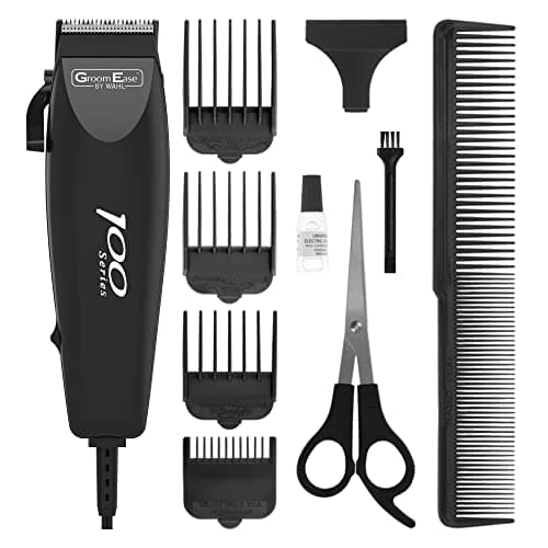 Image of WAHL GroomEase 100 Series Clipper, Head Shaver, Hair Clippers for Men, Home Hair Cutting, Men’s Clipper Set, Male Grooming Kit, Mains Powered Clipping, Corded, Multicolor