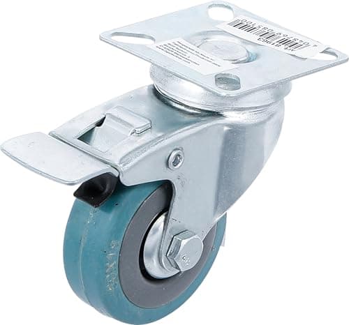 Image of BGS Diy 81963 | Swivel Castor with Brake | Rubber | with Assembly Plate | Ø 50 mm