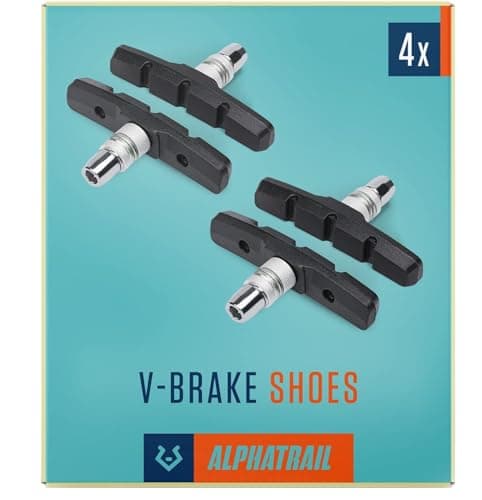 Image of Alphatrail V-Brake Brake Pads 2 Pairs 70mm I High braking power in everyday life I Durable Brake Pad & 100% Fitting for V-Brakes of Shimano, Tektro, Avid, SRAM, XLC etc.