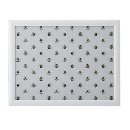 Image of Creative Tops Bee Print Lap Tray with Cushion, Bean Bag Cushioned, Portable Lap Desk, Desk Laptop Tray 44cm x 34cm x 6cm