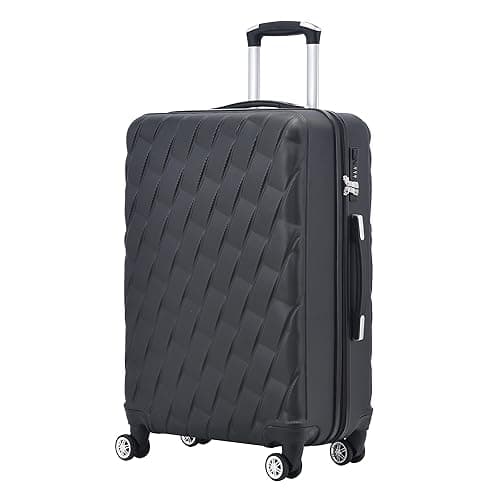 Image of RMW Cabin Suitcase Hard Shell | Lightweight | 4 Dual Spinner Wheels | Trolley Cabin Bag | 20" Carry On Suitcase Luggage | Combination Lock | (Black)
