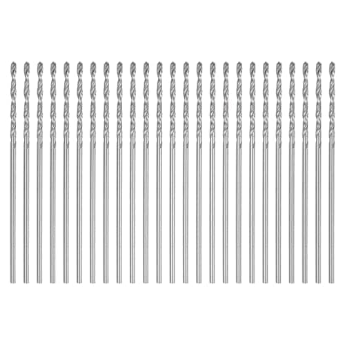 Image of sourcing map 25pcs Micro Jobber Twist Drill Bits #67 0.8mm / 0.0315" High Speed Steel HSS Mini Drilling Bit Tool for Stainless Steel Aluminum Wood Plastic