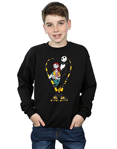 Image of Disney Boys Nightmare Before Christmas Jack And Sally Love Sweatshirt 5-6 Years Black