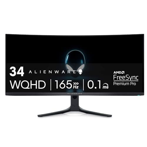 Image of Dell ALIENWARE 34" CURVED QD-OLED Gaming Monitor - AW3423DWF, AlienFX lighting system, Response Time 0.1 ms, Anti-reflective,