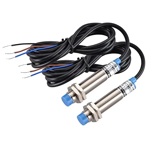 Image of Heschen M12 Inductive Proximity Sensor Switch, LJ12A3-4-Z/AX, Detector 4mm, 10-30VDC 200mA, NPN Normally Closed(NC), Non-shield Type, 3 Wire, 2PCS