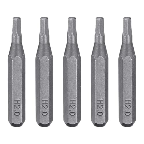 Image of sourcing map 5pcs H2.0 Hex Screwdriver Bit 5/32" Hex Shank 28mm Length S2 Steel Magnetic Hexagon Head Screw Driver Bits for Precision Repair