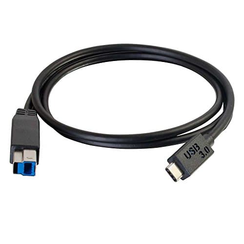 Image of C2G 88867 3M USB Printer Cable, USB-C to USB-B 3.0 (USB 3.1 Gen 1) C to B Lead. Compatible with printers and scanners from HP, Epson, Brother, Samsung, Cannon and all other USB C/B devices, Black