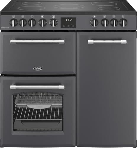 Image of Belling Farmhouse 90E 90cm Electric Range Cooker with Ceramic Hob - Anthracite - A/A Rated