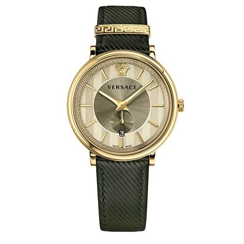 Image of Versace VBQ030017 Unisex Adult Analogue Quartz Watch with Leather Strap