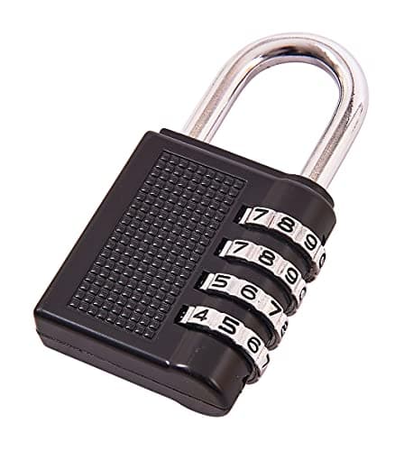 Image of Amtech 4 Digit Combination Padlock, Corrosion-Resistant Body with 6mm Hardened Shackle, for Securing Luggage, Lockers and Toolboxes.