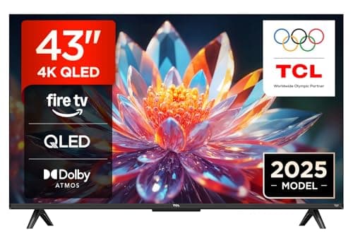 Image of TCL 43T6C-UK 43 Inch QLED 4K HDR TV, Fire TV (Smart TV with Dolby Vision & Atmos, HDR10+, Press & Ask Alexa, 2025 Model)
