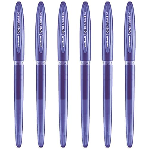 Image of uni-ball Signo UM-170 Gelstick Gel Rollerball Pen - 0.7mm Tip - Violet Ink - Pack of 6