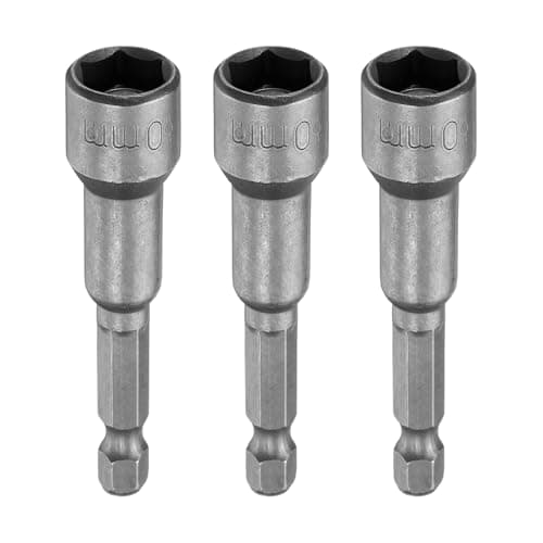Image of sourcing map 3pcs Hex Nut Driver Drill Bit 10mm Metric 6-Point Socket 1/4" Hex Shank Magnetic Setter CR-V Steel Bolt Sockets for Power Drills Impact Drivers, 2.56" (65mm) Long