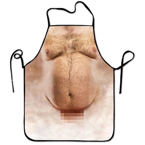 Image of Fadcaer Sexy Funny Novelty Apron Novelty Gifts for Men Secret Prank Apron Novelty Kitchen Apron Cooking BBQ Funny Gifts for Men on Birthday Christmas Anniversary