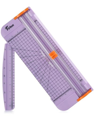 Image of Firbon A4 Paper Cutter 12 Inch Titanium Paper Trimmer Scrapbooking Tool with Automatic Security Safeguard and Side Ruler for Craft Paper, Coupon, Label and Cardstock, Purple