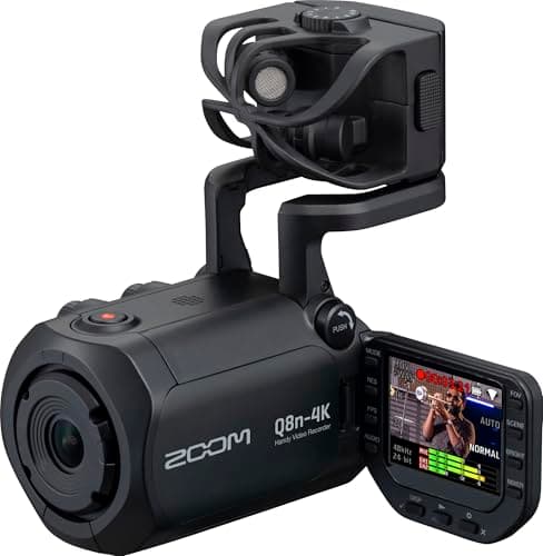 Image of ZOOM Q8n-4K 4K Video Camera for Musicians – 4k UHD camcorder with 4-track audio, XLR/Line, professional picture and sound for film, music, live streaming, creative content, black