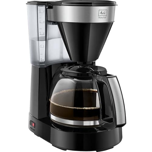 Image of Melitta Filter Coffee Machine with Glass Jug, Easy Top II Model, 1023-04, Black/Brushed Steel, 6762889