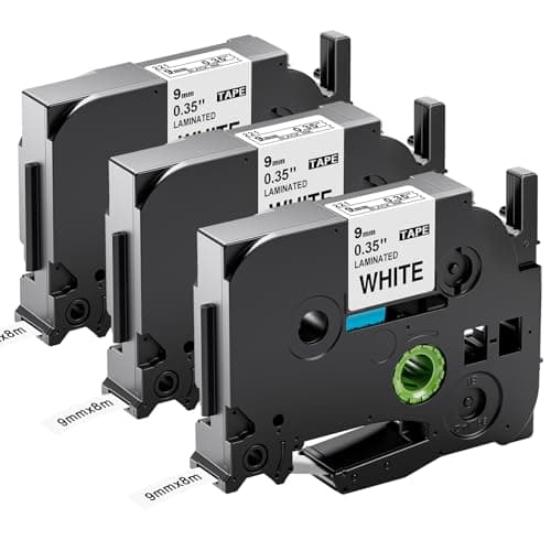 Image of Upwinning TZe-221 Compatible with TZE Tape 9mm Replace for Brother P-Touch Tape 9mm, Laminated 0.35 9 mm Black on White TZe221 AZe-221 for Brother P Touch Label Maker PT900 1000 1010 H105 H110, 3-Pack