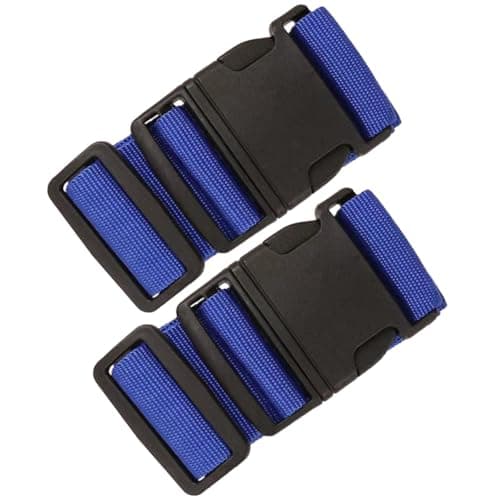 Image of KINDOYO Luggage Suitcase Straps - Travel Accessories Thickened Luggage Belt with Quick Release Buckle, Adjustable Travel Luggage Straps for Suitcase Baggage, Dark Blue, 2 Pieces
