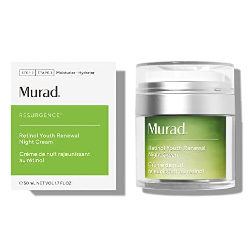 Image of Murad Retinol Youth Renewal Night Cream, Anti-Ageing Retinol Moisturiser for Face & Eyes, Reduces Fine Lines & Wrinkles, Firms & Smooths Skin, Tri-Active Retinol, Niacinamide & Peptides